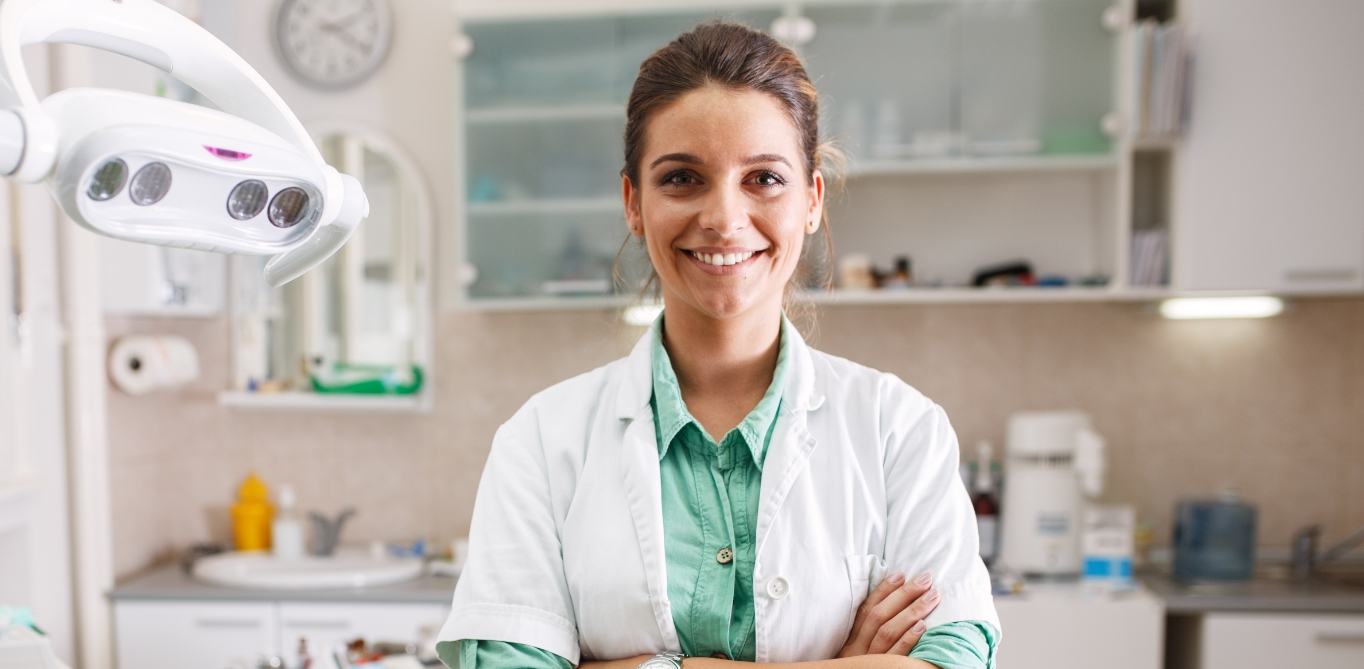 Santa Clarita general dentist smiling in dental office